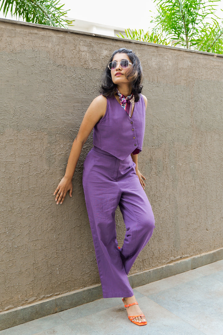 Purple bliss - WaistCoat Coord