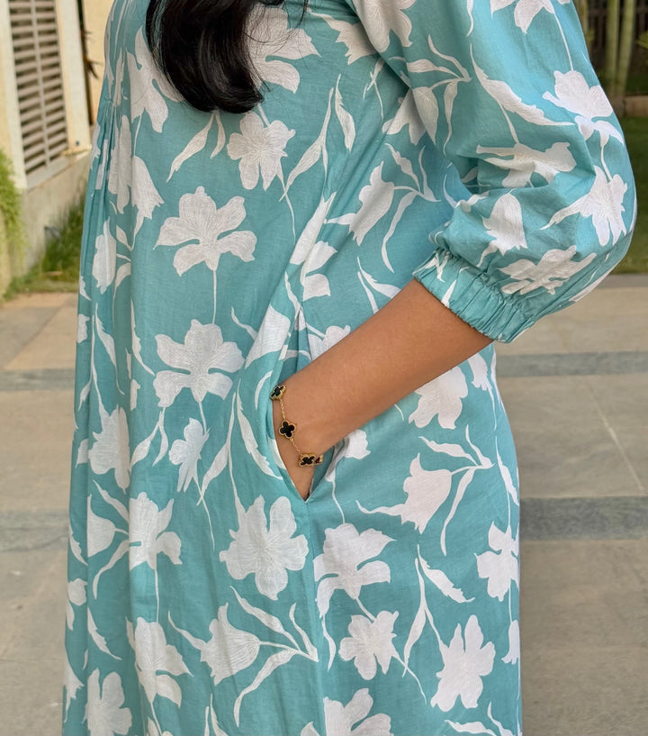 Floral cotton Fit and Flare dress