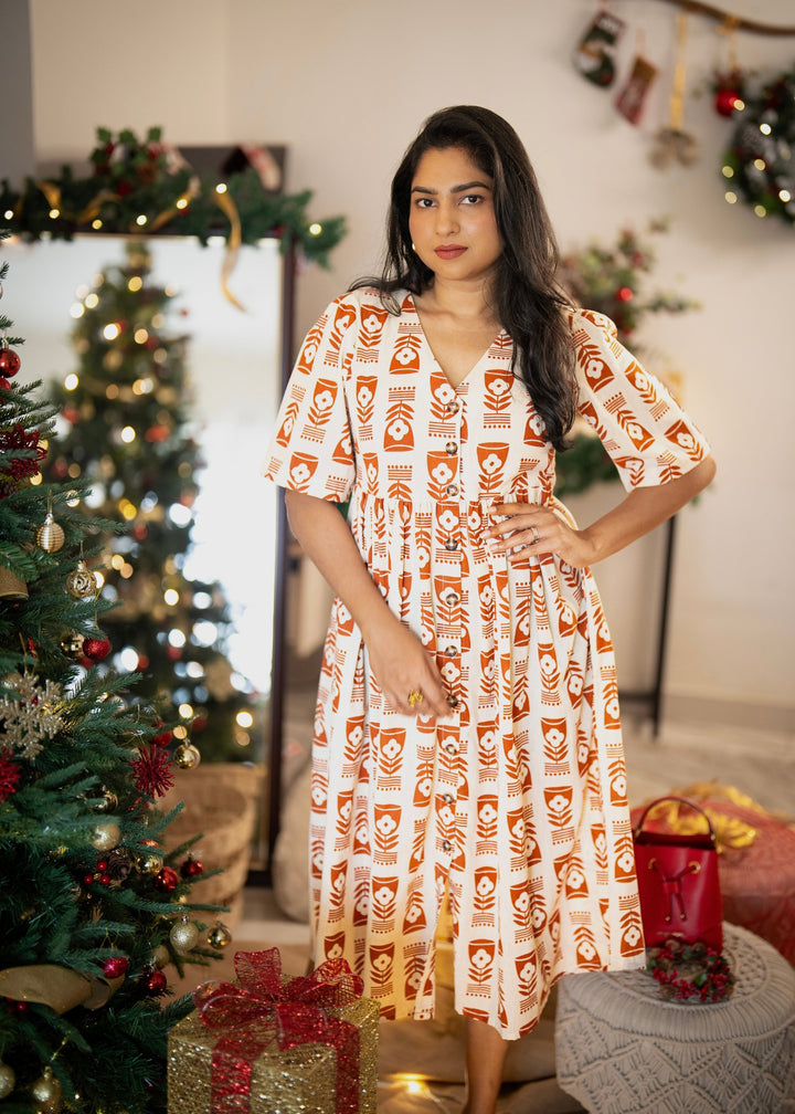 Bell dress with prints