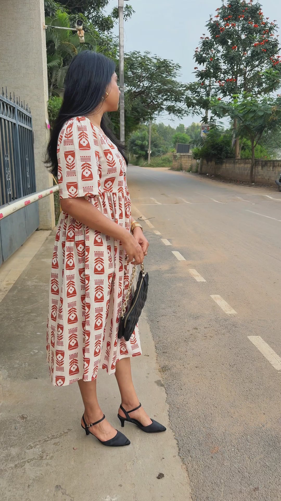 Bell dress with prints